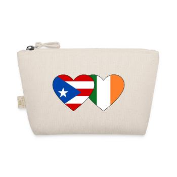 Puerto Rico Irland Flagge Herz - Bio-Täschchen - Natur - Vorne