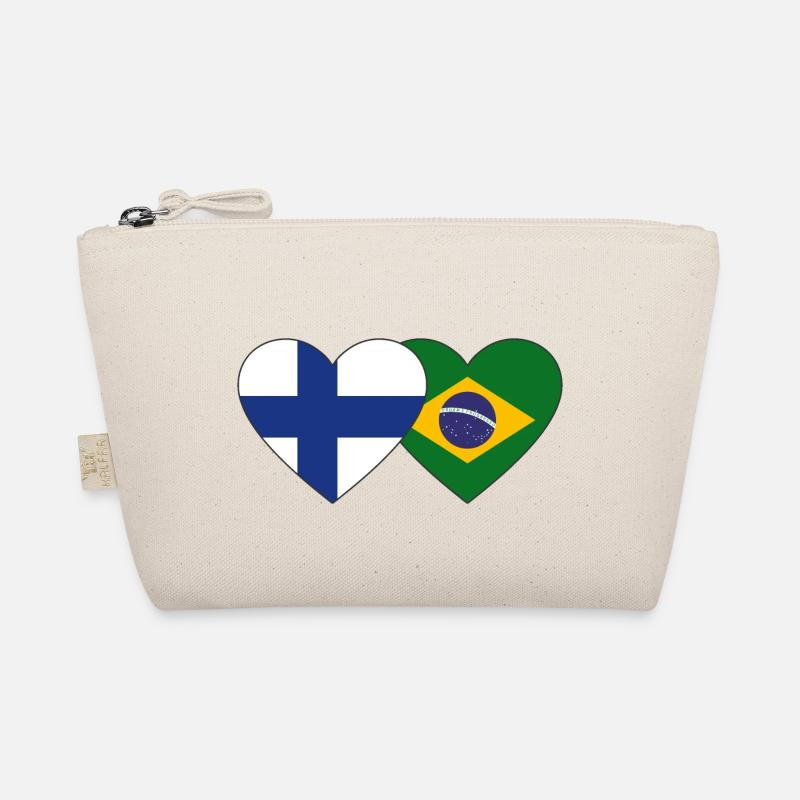 Finlande Brésil Flag Heart Trousse biologique
