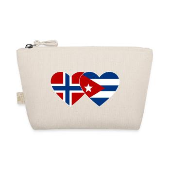 Norway Cuba Flag Heart - Organic Pouch - nature - Front