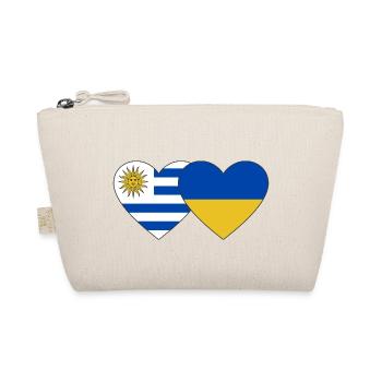 Uruguay Ukraine Herz Flagge - Bio-Täschchen - Natur - Vorne