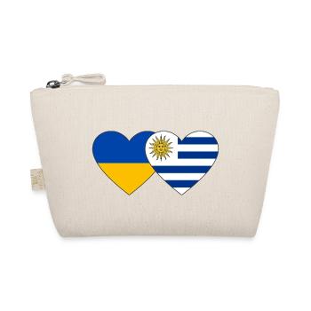 Ukraine Uruguay Herz Flagge - Bio-Täschchen - Natur - Vorne