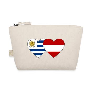 Uruguay Österreich Herz Flagge - Bio-Täschchen - Natur - Vorne