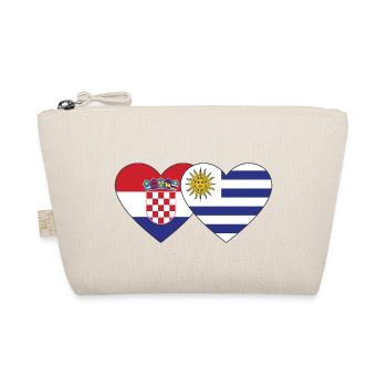 Croatia Uruguay Heart Flag - Organic Pouch - nature - Front
