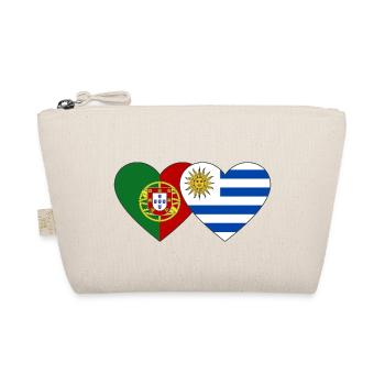 Portugal Uruguay Herz Flagge - Bio-Täschchen - Natur - Vorne