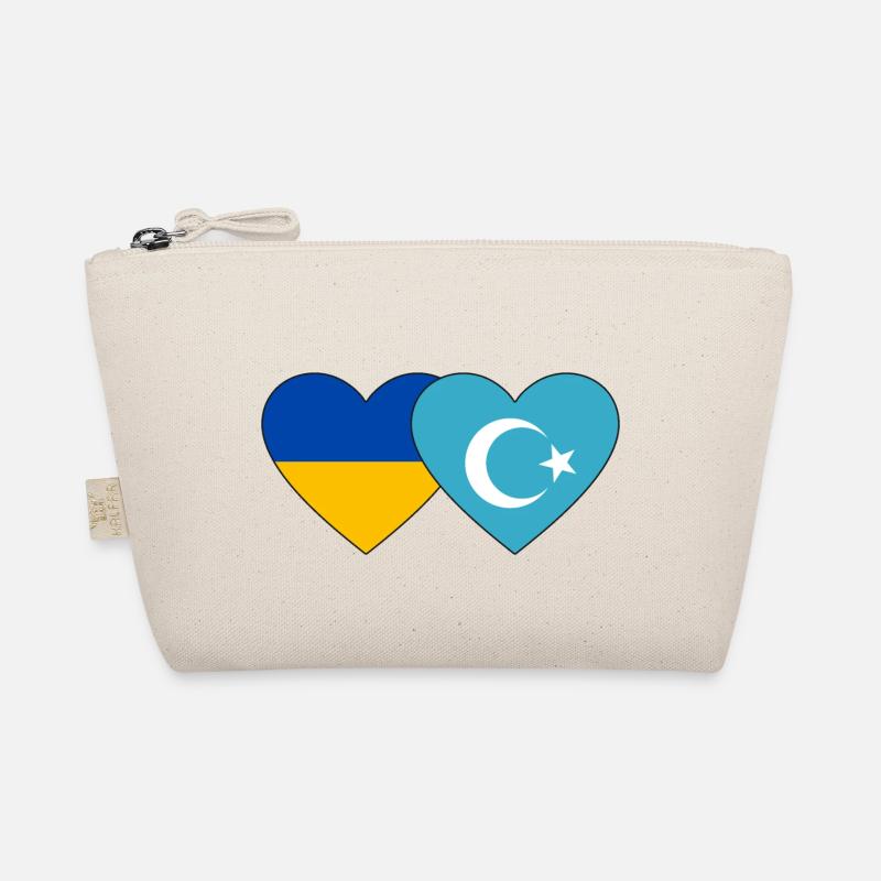 Ukraine Uiguren Herz Flagge Bio-Täschchen