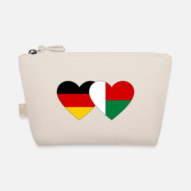Germany Madagascar Heart Flag Organic Pouch