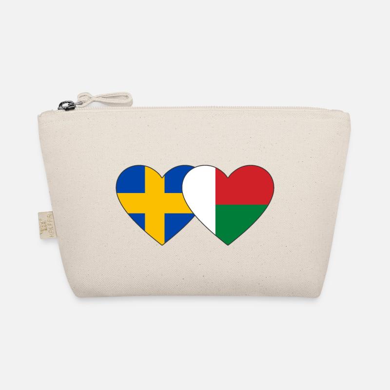 Sweden Madagascar Heart Flag Organic Pouch