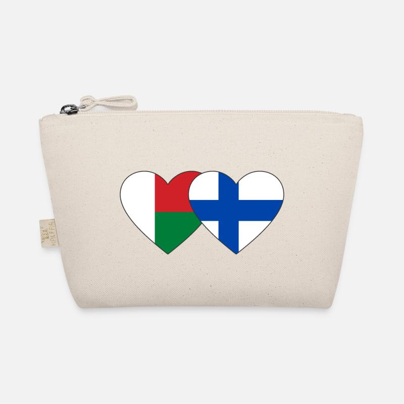 Madagascar Finland Heart Flag Organic Pouch