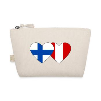 Finnland Peru Herz Flagge - Bio-Täschchen - Natur - Vorne