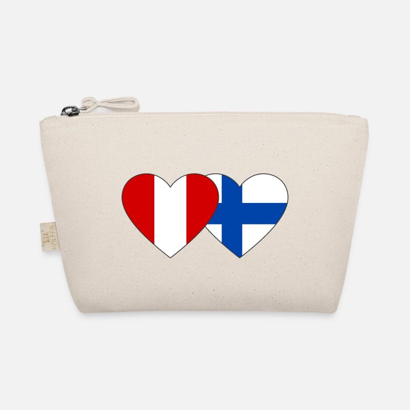 Peru Finland Heart Flag Organic Pouch