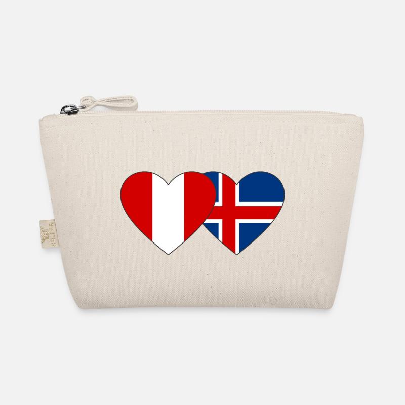 Peru Iceland Heart Flag Organic Pouch