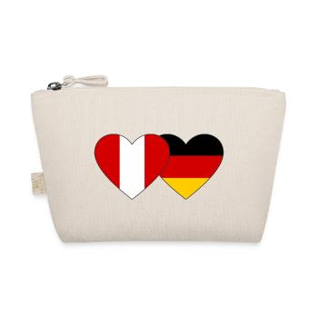 Peru Deutschland Herz Flagge - Bio-Täschchen - Natur - Vorne