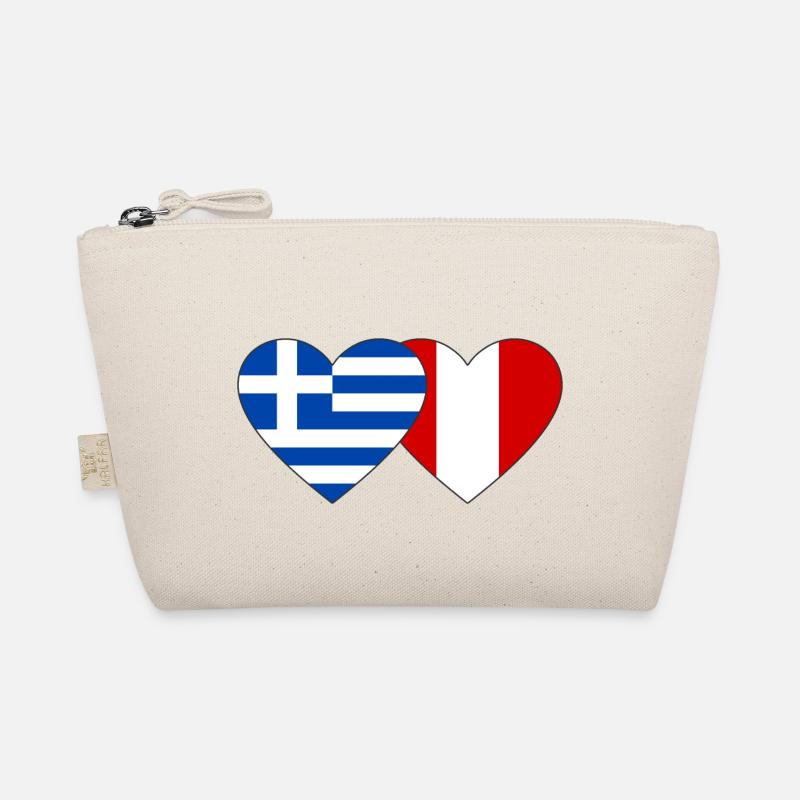 Greece Peru Heart Flag Organic Pouch