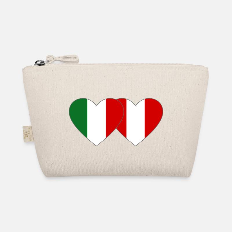 Italy Peru Heart Flag Organic Pouch