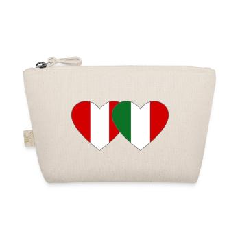 Peru Italien Herz Flagge - Bio-Täschchen - Natur - Vorne