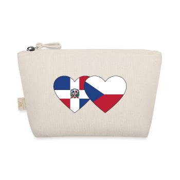 Dominican Republic Czech Republic Flag Heart - Organic Pouch - nature - Front