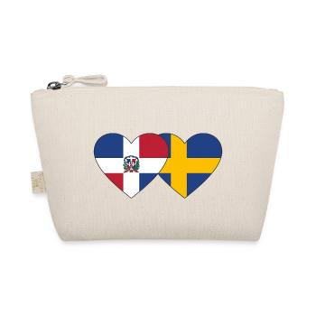 Dominikanische Republik Schweden Flagge Herz - Bio-Täschchen - Natur - Vorne