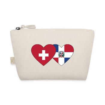 Switzerland Dominican Republic Flag Heart - Organic Pouch - nature - Front