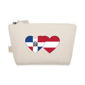 Dominican Republic Austria Flag Heart - Organic Pouch - nature - Front