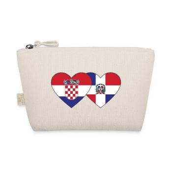 Croatie République dominicaine Flag Heart - Trousse biologique - nature - Devant
