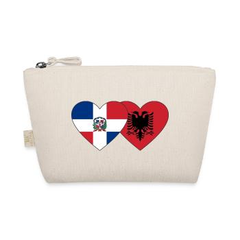 Dominikanische Republik Albanien Flagge Herz - Bio-Täschchen - Natur - Vorne