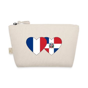 Frankreich Dominikanische Republik Flagge Herz - Bio-Täschchen - Natur - Vorne