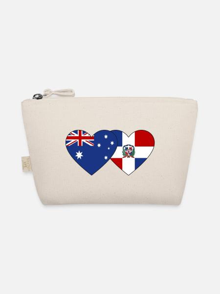 Australien Dominikanische Republik Flagge Herz - Bio-Täschchen - Natur
