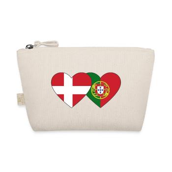 Dänemark Portugal Flagge Herz - Bio-Täschchen - Natur - Vorne