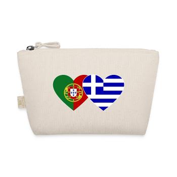 Portugal Griechenland Flagge Herz - Bio-Täschchen - Natur - Vorne