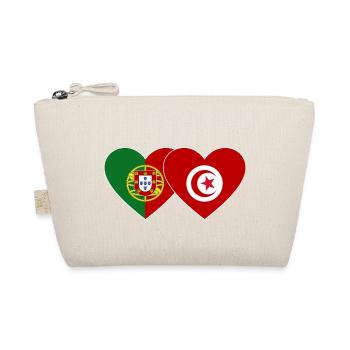 Portugal Tunisia Flag Heart - Organic Pouch - nature - Front