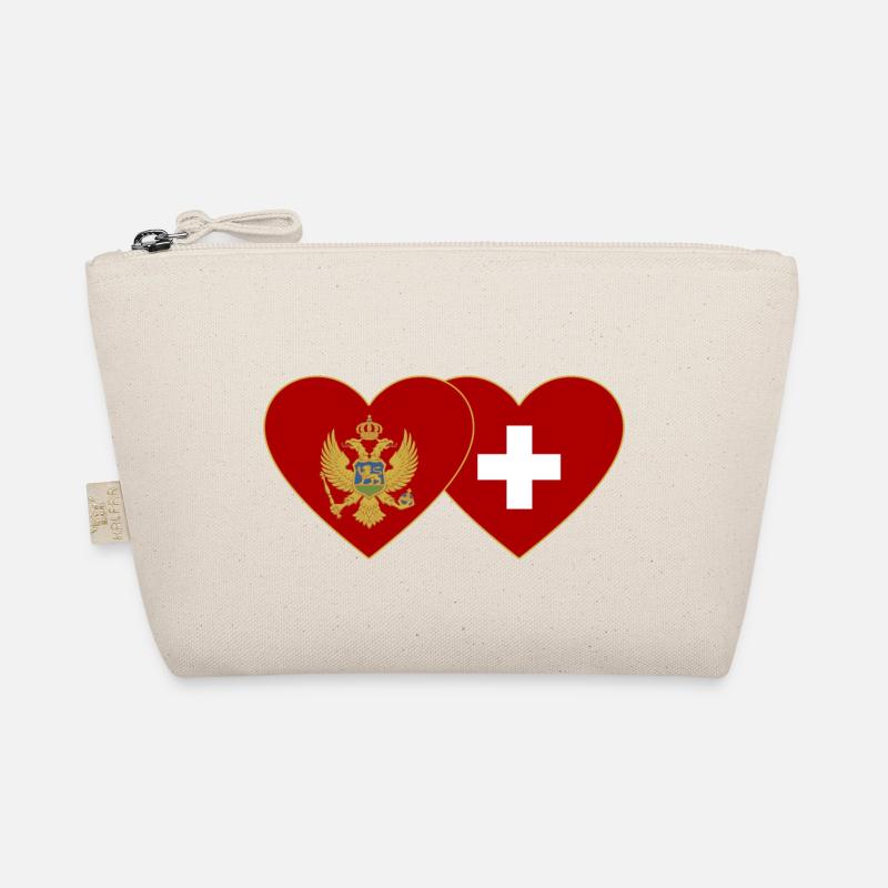 Montenegro Schweiz Flagge - Bio-Täschchen - Natur