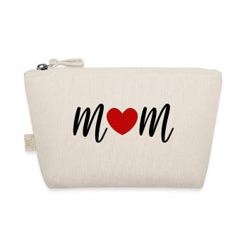 Mom with red heart - Organic Pouch - nature - Front