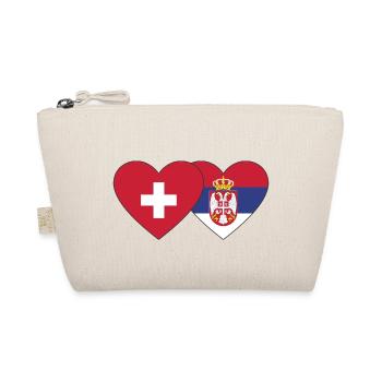 Suisse Serbie Flag Heart - Trousse biologique - nature - Devant