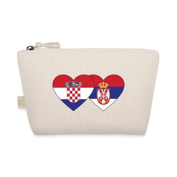 Croatia Serbia Heart Flag - Organic Pouch - nature - Front