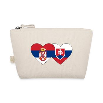 Serbia Slovakia Heart Flag - Organic Pouch - nature - Front