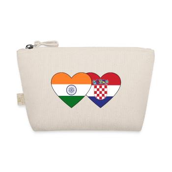 Indien Kroatien Flagge Herz - Bio-Täschchen - Natur - Vorne
