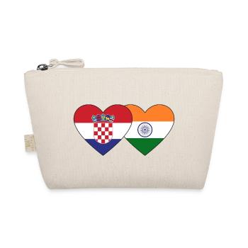 Croatia India Flag Heart - Organic Pouch - nature - Front