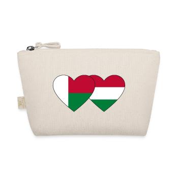 Madagascar Hungary Flag Heart - Organic Pouch - nature - Front
