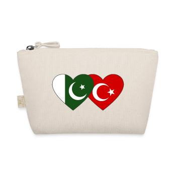 Pakistan Turkey Flag Heart - Organic Pouch - nature - Front