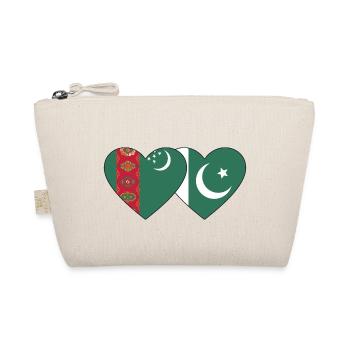 Turkmenistan Pakistan Flag Heart - Organic Pouch - nature - Front