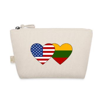 USA Litauen Flagge Herz - Bio-Täschchen - Natur - Vorne