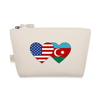 USA Azerbaijan flag heart - Organic Pouch - nature - Front