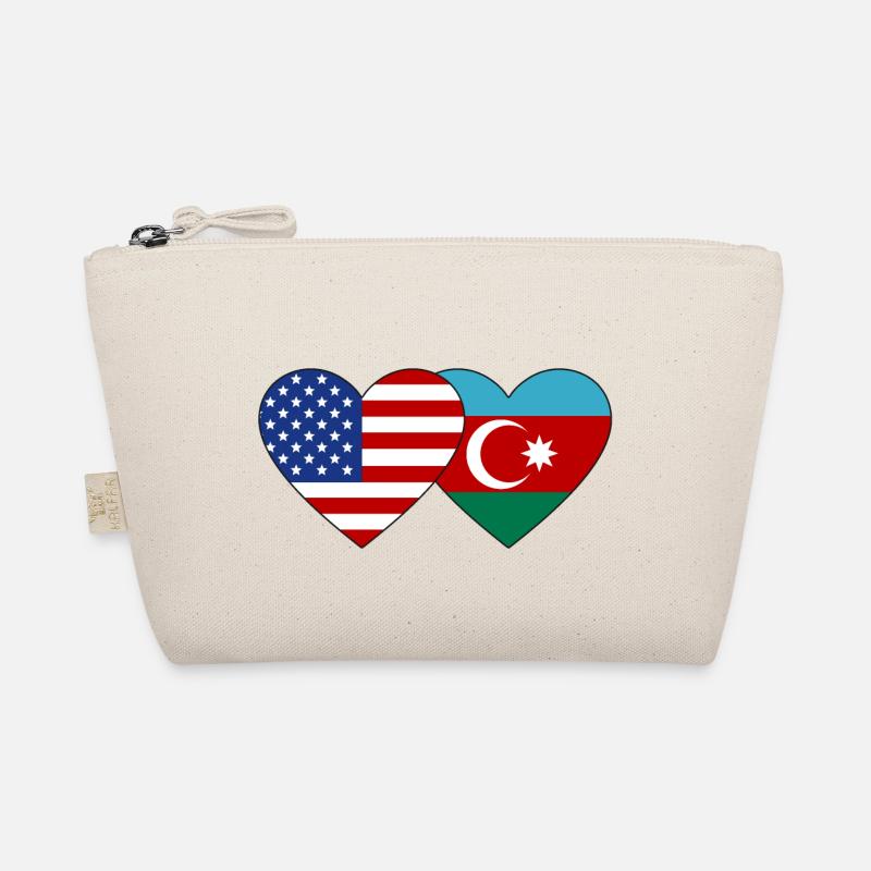 USA Azerbaijan flag heart Organic Pouch