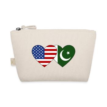 USA Pakistan Flag Heart - Organic Pouch - nature - Front
