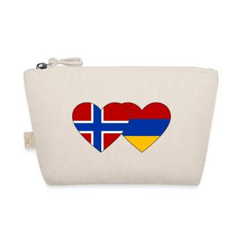 Norway Armenia Flag Heart - Organic Pouch - nature - Front
