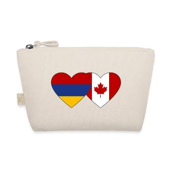 Armenia Canada Flag Heart - Organic Pouch - nature - Front