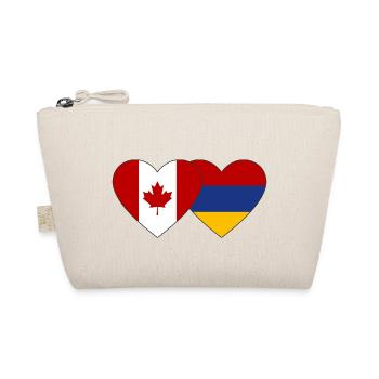 Canada Armenia flag heart - Organic Pouch - nature - Front