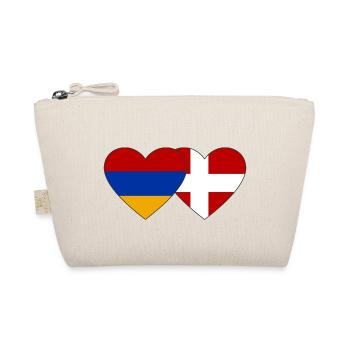 Armenien Dänemark Flagge Herz - Bio-Täschchen - Natur - Vorne