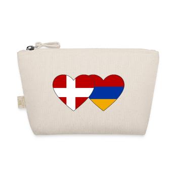 Denmark Armenia Flag Heart - Organic Pouch - nature - Front