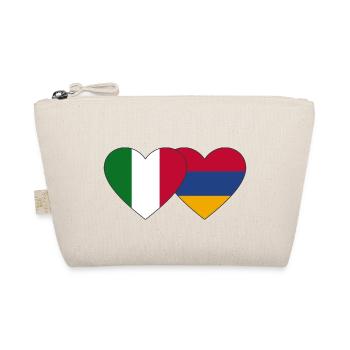 Italy Armenia flag heart - Organic Pouch - nature - Front